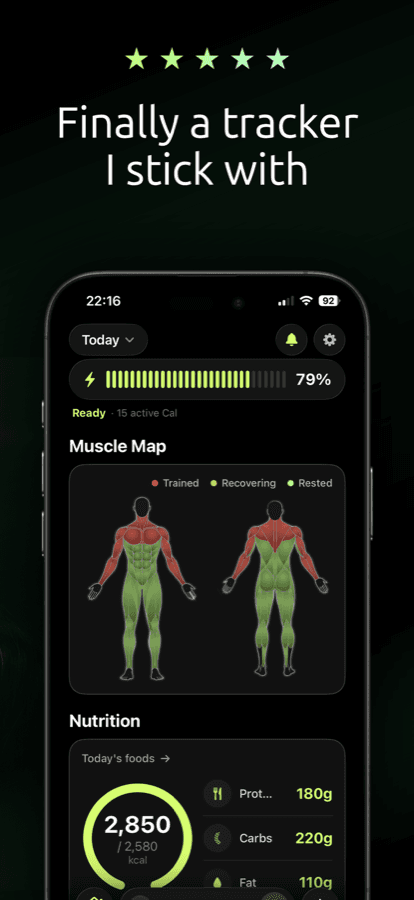 Nibsy workout and muscle recovery view